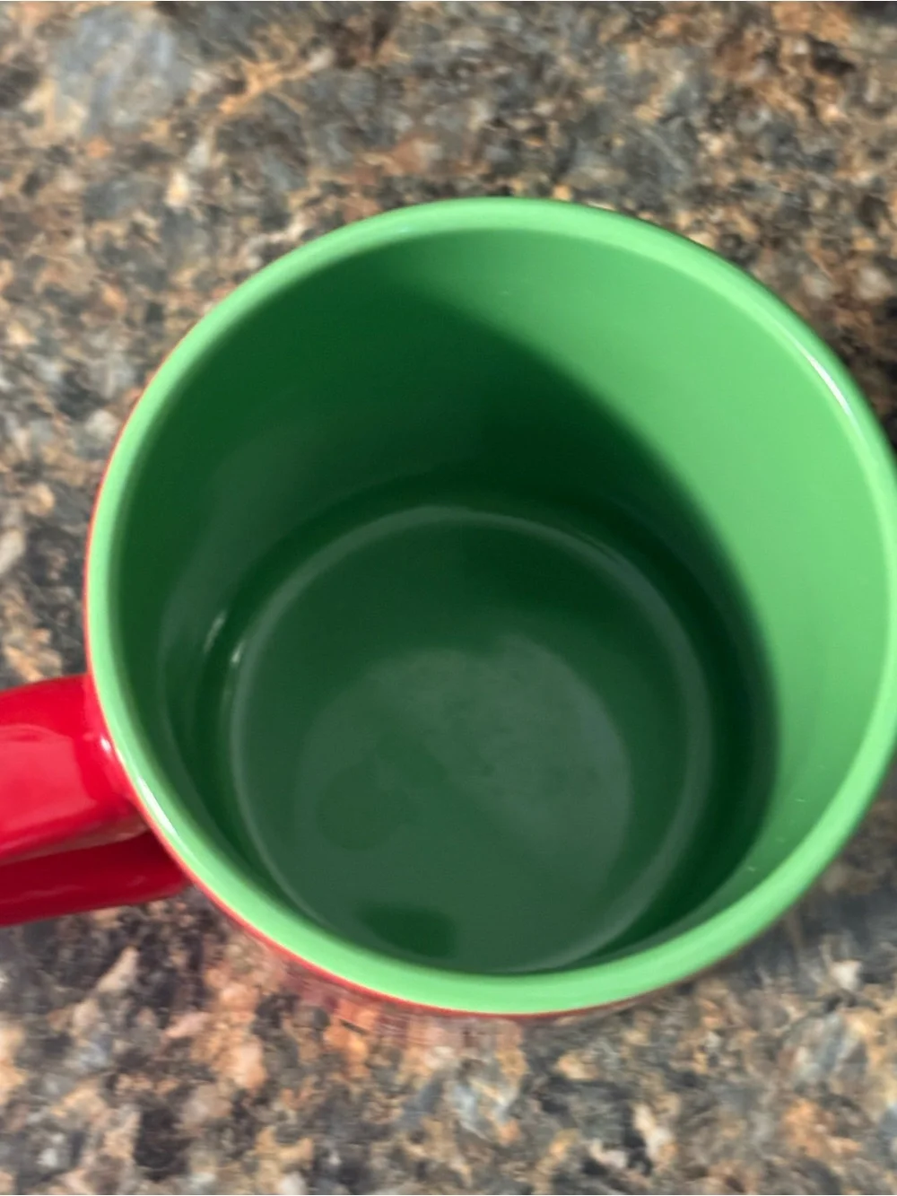 Red Snoopy 'Merry Christmas' Holiday Mug with Green Interior